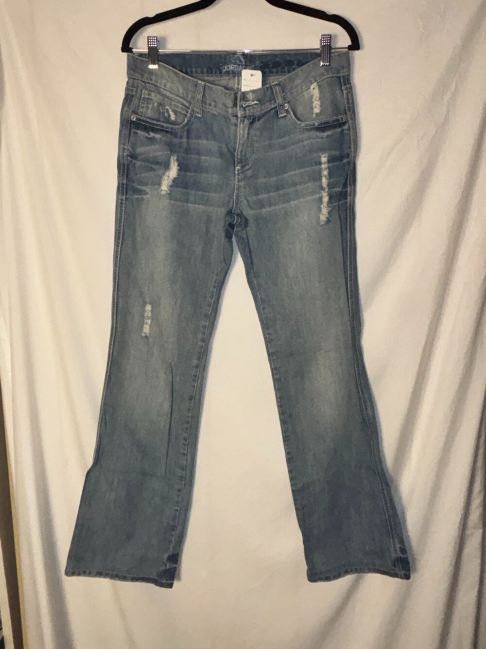 Jordache Ripped Bootcut Jeans Light Wash Denim | Size US Women's 28
